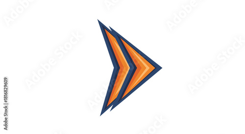 Abstract Arrow Logo Illustrating Forward Movement, Progress, and Digital Directional Concepts