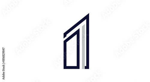 Abstract Architectural Design Depicting Elevation And Modern Geometric Line Structure