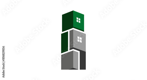 Abstract Architectural Design Depicting Modern Tower Blocks and Urban Real Estate
