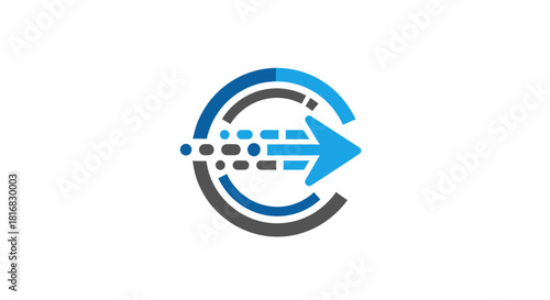 Abstract Arrow And Circle Graphic Suggesting Advancement, Evolution, And Progressive Movement