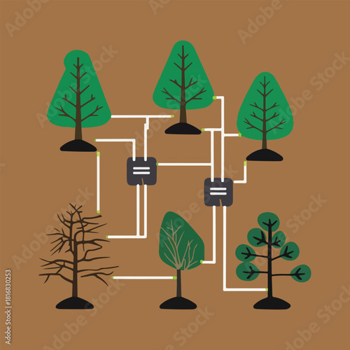 Soil health education and urban gardening flat vector set with farmers testing soil samples, plant roots, and kids learning about compost and soil layers