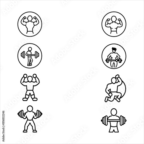 A Dynamic Healthy Fitness Icon Symbol, Showcasing Exercise and Wellness in a Flat Design Minimalist Vector for Digital Health Success Growth Motivation.