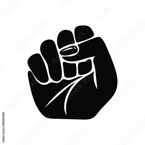 Raised Fist Symbolizes Solidarity Resistance and Strength