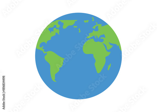 Earth Globe Illustration Showing Continents of World