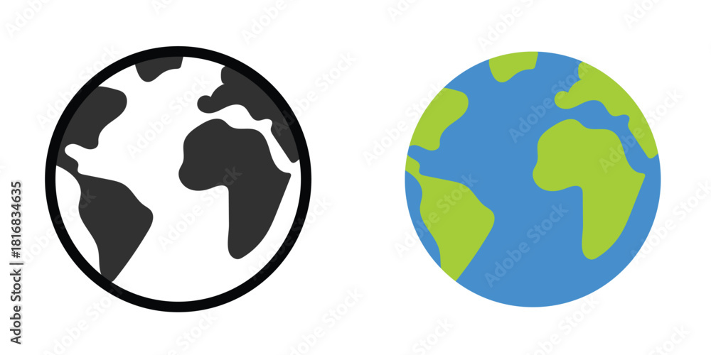 Obraz premium Polluted Globe and Healthy Planet Showing Environment Issue