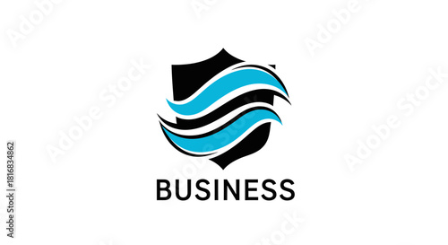 Abstract Business Logo Shield for Company Brand Identity in Dynamic Modern Design
