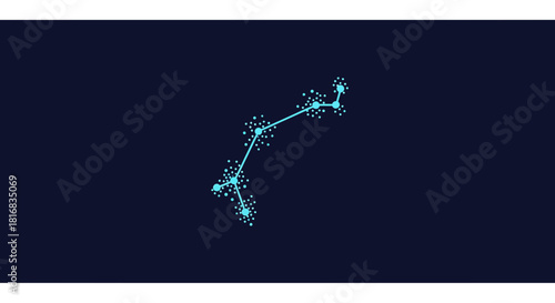 Abstract Celestial Diagram of Luminous Stellar Patterns Against a Dark Backdrop Design