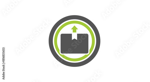 Abstract Box Upload Icon Against A White Background For Digital Marketing