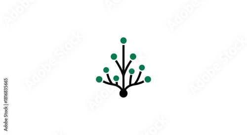 Abstract Branching Art Infused With Green Dots Depicting Growth And Evolution