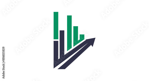 Abstract Business Chart Icon Showing Growth and Financial Success Concepts