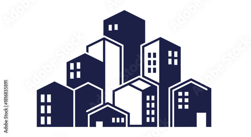 Abstract Cityscape Rendered In Geometric Forms Illustrating Urban Property Development