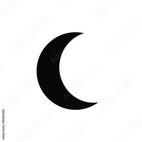 Black crescent moon silhouette