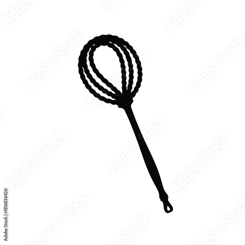 Black silhouette of a wire whisk silhouette