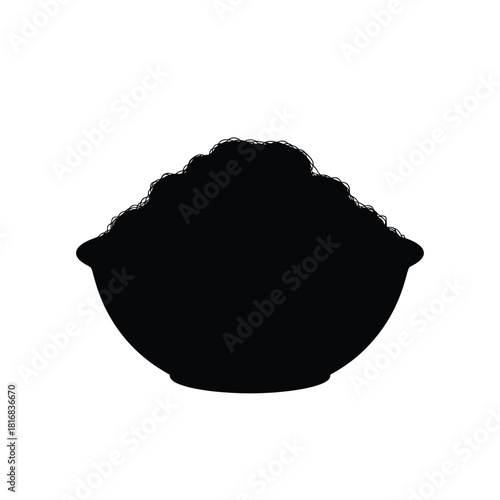 Bowl of grains silhouette