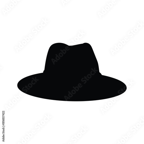Classic fedora hat silhouette