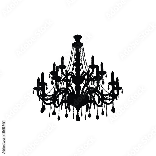 Elegant ornate chandelier silhouette