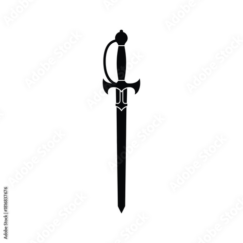 Elegant rapier sword silhouette