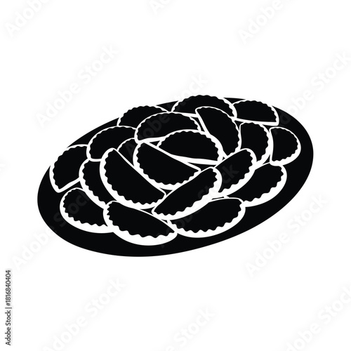 Plate of dumplings silhouette