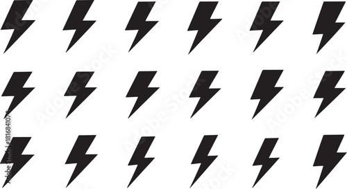 Black lightning bolt icons arranged in a grid thunderbolt 1