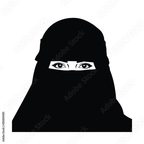 Woman in niqab silhouette