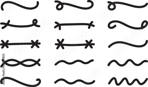 Trendy hand drawn dividers for graphic design work