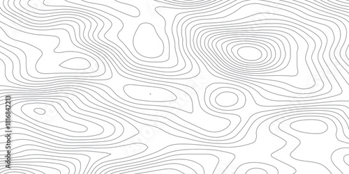 Line Art Topography Map. Elevation Contours and Terrain Pattern Vector.