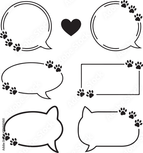 Paw print frames for pet themed designs and quotes