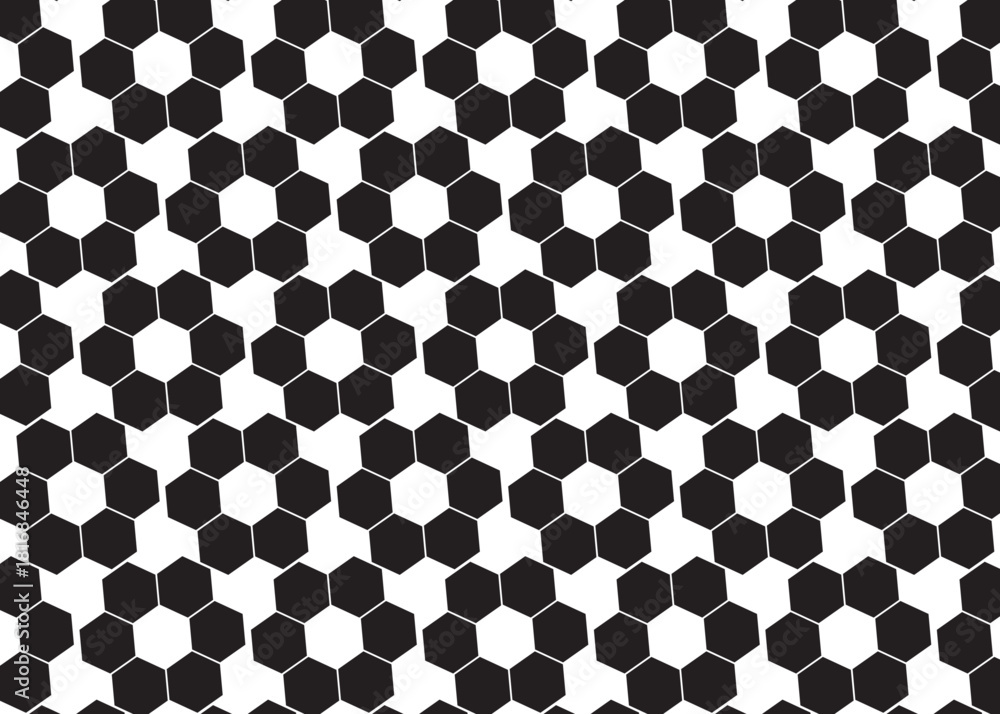 seamless geometric pattern hexagon black color honey comb art