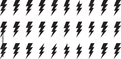 Black lightning bolt pattern on white background thunderbolt 6
