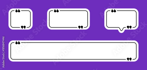 Quotes in rectangle and square linear shape vector design