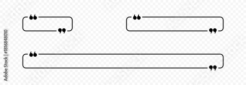 Quotes in rectangle and square linear shape vector design