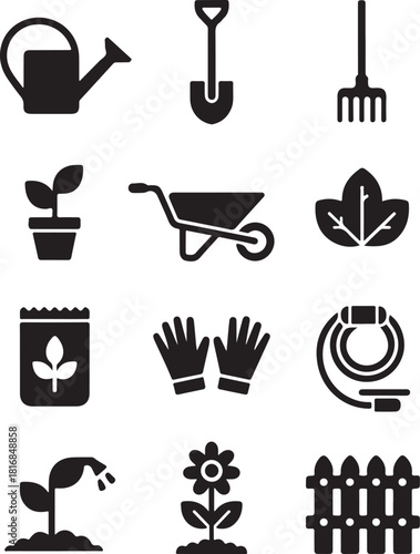 Gardening icons for your modern garden design needs