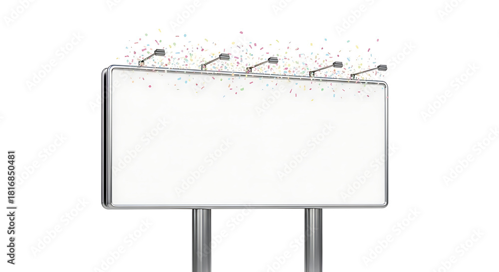 Obraz premium Billboard Frame With Confetti Trail