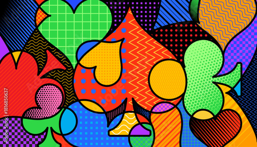 Abstract playing cards suit background. Game concept
