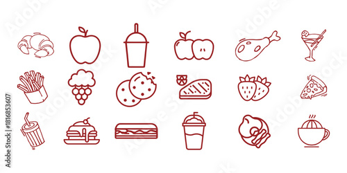 Hand drawn vector illustration. Doodle Italian food .




