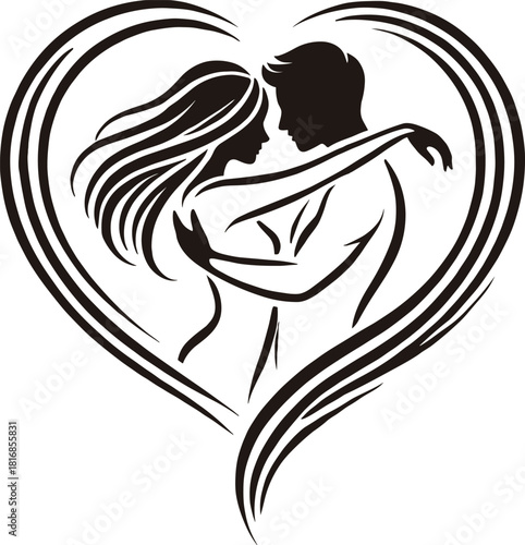 Romantic Couple Vector Illustration