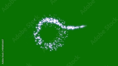 Twinkling glitter starburst overlay with glowing sparkle motion, shimmering glitter sheet effects, and bright twinkle animations displayed beautifully on a vibrant green screen background. 4K