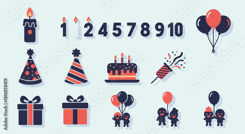 Cute Santa Claus character performing various winter activities and holding gifts, perfect for holiday season designs