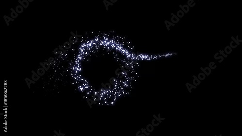 4K twinkling line tripolygon animation with blinking white cartoon stars, glitter sparkle trails, and magical dust particles moving gently across a transparent black background, for motion graphics