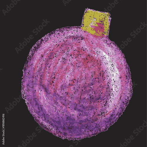 Christmas Baubles Clipart – Boules de Noël colorées dessinées au pastel, décorations festives faites main pour cartes, affiches et projets créatifs