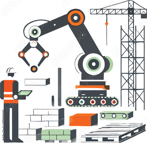 vector illustration of a construction site
