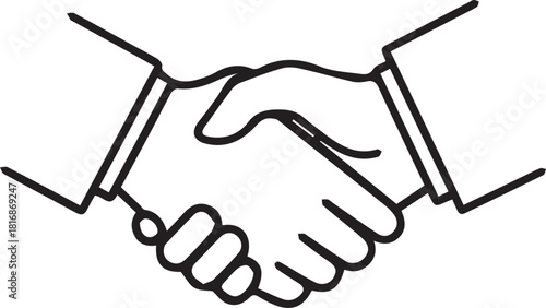 Symbol of partnership and agreement with a handshake illustration