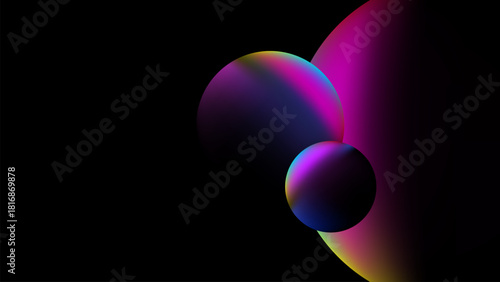 Planet gradient in universe. Marble on dark background. Luna sphere