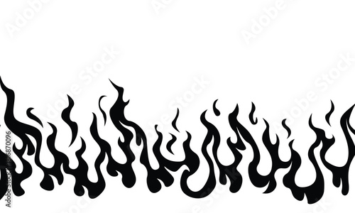 Monochrome fire flame illustration background