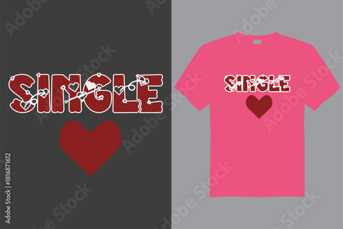 Single and fabulous heart design for t shirts