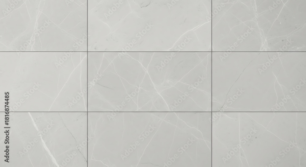 Naklejka premium Elegant light gray marble tiles arranged in a minimalist grid pattern to create a clean and modern background ideal for interior design projects