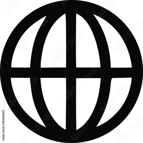 Abstract globe symbol representing worldwide network and internet