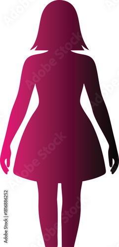 Gradient silhouette of a female figure representing body positivity and self-acceptance.