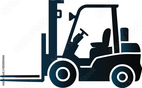 Industrial forklift truck vector illustration for logistics, warehousing, and manufacturing applications.