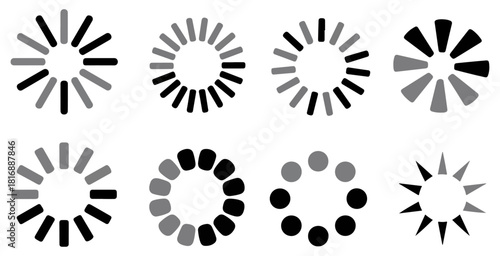 circular loading spinner progress icon set
